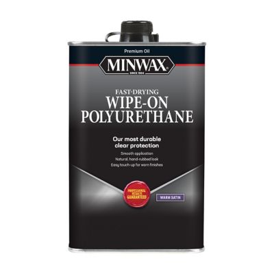 Minwax Wipe-On Poly Oil-Based Polyurethane Finish, Warm Satin, Clear, 1 Pint