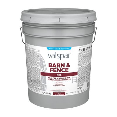 Image showing 5 th Valspar 5 gal. Red Barn and Fence Latex Exterior Paint, Flat
