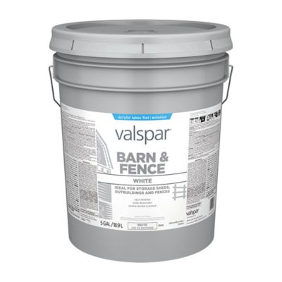 Image showing 5 th Valspar 5 gal. White Barn and Fence Latex Exterior Paint, Flat