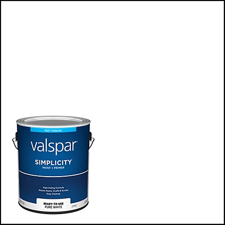 Valspar Simplicity Interior Paint & Primer, Flat, Pure White, 1 gal.
