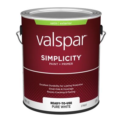 Image showing  1 gal. Pure White Simplicity Exterior Paint and Primer, Satin