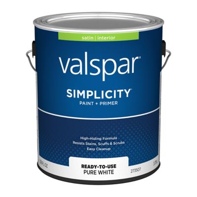 Image showing  1 gal. Pure White Simplicity Interior Paint & Primer, Satin