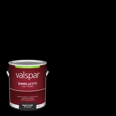 Valspar Simplicity Exterior Paint & Primer, Satin, Jet Black, 1 gal.