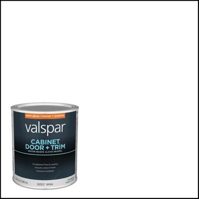 Valspar Cabinet, Door & Trim Oil Enriched Enamel, Semi-Gloss, White Base, 1 Quart
