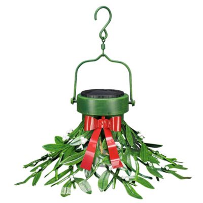 Red Shed Xmas Mistletoe Hanging Solar Light