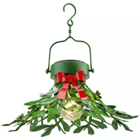 Red Shed Christmas Mistletoe Hanging Solar Light Novelty Christmas Lights