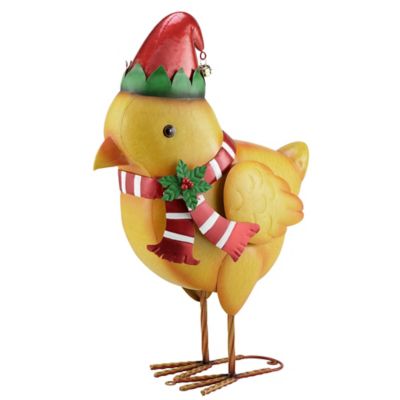 Red Shed Standing Metal Christmas Chick