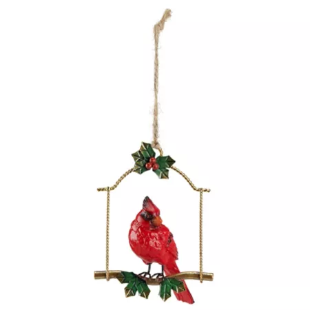 Christmas Ornament Red Shed Cardinal on Swing Christmas Ornaments & Tree Toppers