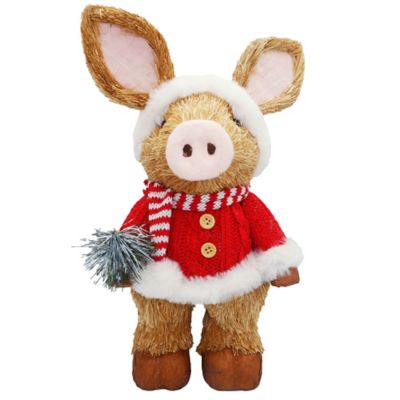 Red Shed Mrs. Claus Pig Tabletop Decor