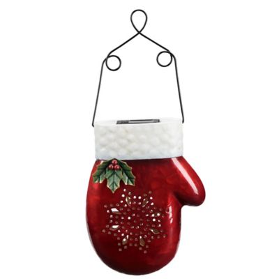 Red Shed Santa Mitten Solar Light