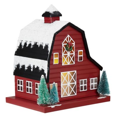 Red Shed Metal Christmas Barn with LED Lights