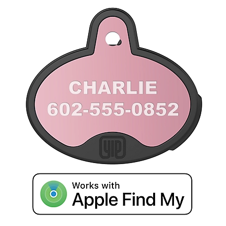 YIP Smart Tag Tracker, Oval, Rose Gold, Works With Apple Find My