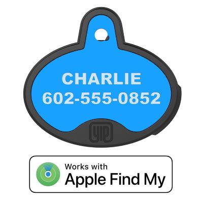 YIP Smart Tag Engravable Smart ID Tag Dog Tracker, Oval, Works With Apple Find My