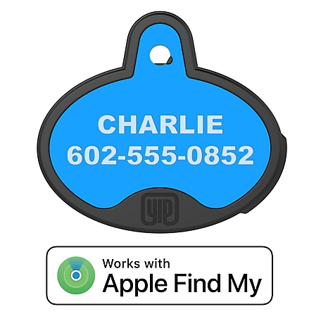 YIP Smart Tag Tracker, Oval, Blue, Works With Apple Find My