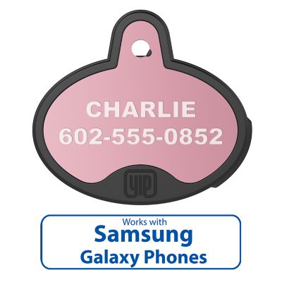 YIP Smart Tag Pet Tag And Tracker, Oval, Rose Gold, Works With Samsung Galaxy Phones
