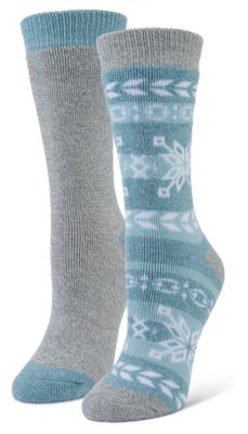 Blue Mountain Midweight Thermal Crew Socks Big Flake, 2-Pairs, 2354275