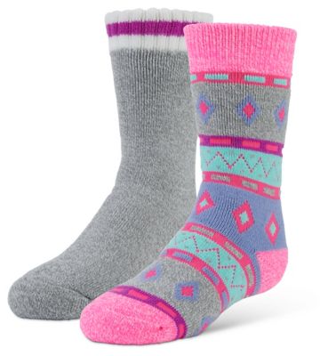 Blue Mountain Midweight Crew Socks Fair Isle, 2 Pair