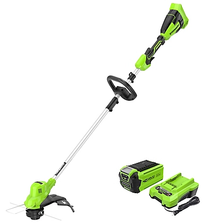Greenworks 40V 15-in. TORQDRIVE Cordless Battery String Trimmer, 2.0Ah USB Battery & Charger