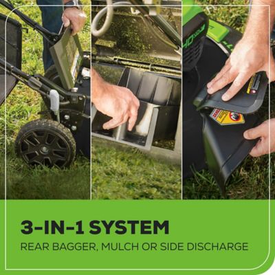 Image showing 6 th Greenworks 21 in. 40V Brushless Cordless Battery Walk-Behind Push Lawn Mower, 5.0 Ah USB Battery & Charger