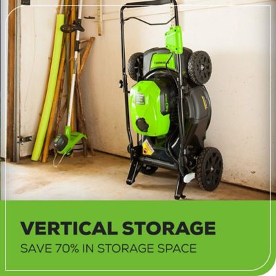 Image showing 7 th Greenworks 21 in. 40V Brushless Cordless Battery Walk-Behind Push Lawn Mower, 5.0 Ah USB Battery & Charger