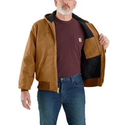 Image showing 3 th Carhartt Men's J140 Loose Fit Firm Duck Flannel-Lined Insulated Active Jacket