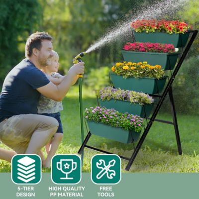 Image showing  Steel Vertical Raised Garden Bed, 25.9 in. x 28.3 in. x 45 in.