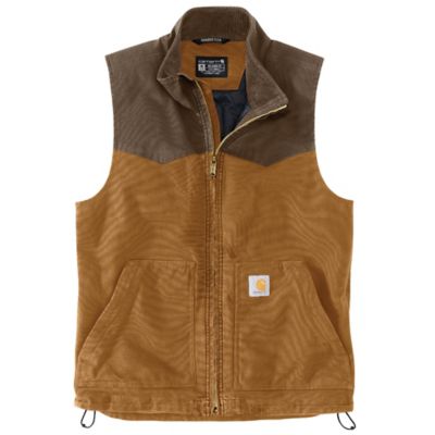 Carhartt sandstone mock neck sherpa lined vest best sale