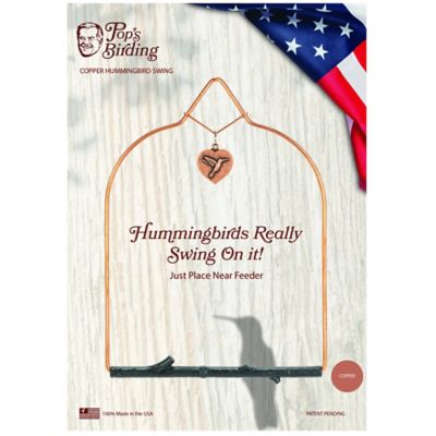 Image showing  Copper Hummingbird Swing, Rustic Black Perch