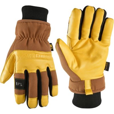 Wells Lamont Men's Impact Protection Winter Gloves, Leather Hybrid Cold Weather Gloves With Knit Wrist