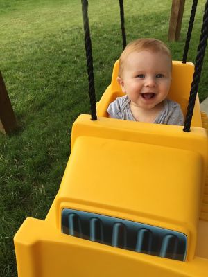 Image showing  Bulldozer Toddler Swing, 50 lb. Capacity