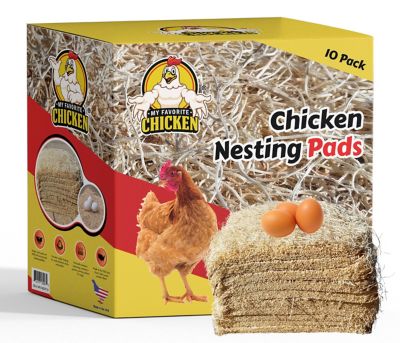 My Favorite Chicken Premium Laying Hen Nesting Pads, 10-Pack Thick Natural Nest Box Pad Liners (13" x 13"), USA Grown