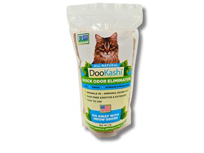 DooKashi Cat Litter Box Natural Odor Eliminator, Litter Additive 1 lb. Bag