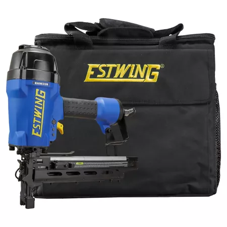 Estwing 9 Gauge 2" Pneumatic Fence Stapler with T-Handle Metal Belt Hook 1/4" NPT Industrial Swivel Fitting and Bag Electric Fence Tools & Accessories