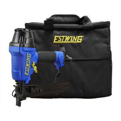 Estwing Pneumatic 16-Gauge 1" Fencing Stapler with Adjustable Metal Belt Hook, 1/4" NPT Industrial Swivel Fitting, and Bag