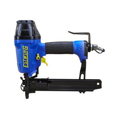 Image showing  Pneumatic 16-Gauge 1in. Fencing Stapler with Adjustable Metal Belt Hook, 1/4in. NPT Industrial Swivel Fitting, and Bag