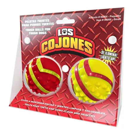 Fun Pet Group Los Cojones Pequeno Chew Ball - 2 Small Heavy Duty Balls for Tough Dogs Dog Fetch Toys