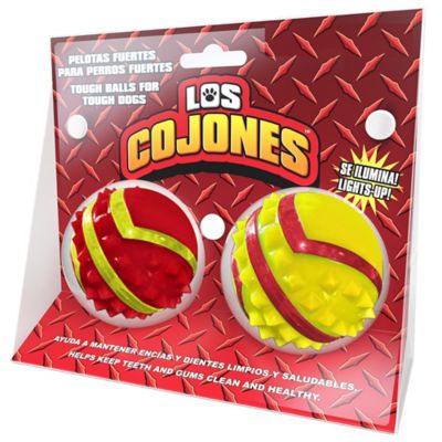 Fun Pet Group Los Cojones Grande Chew Ball - 2 Large Tough Balls For Tough Dogs