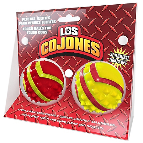 Fun Pet Group Los Cojones Grande Chew Ball - 2 Large Tough Balls For Tough Dogs