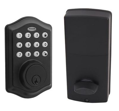 Honeywell Matte Black Electronic Entry Deadbolt Door Lock