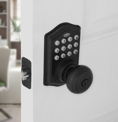 Image showing  Electronic Entry Knob Door Lock, Matte Black