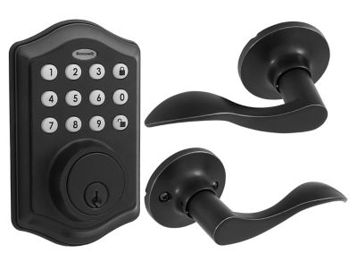 Honeywell Matte Black Digital Deadbolt with Passage Lever