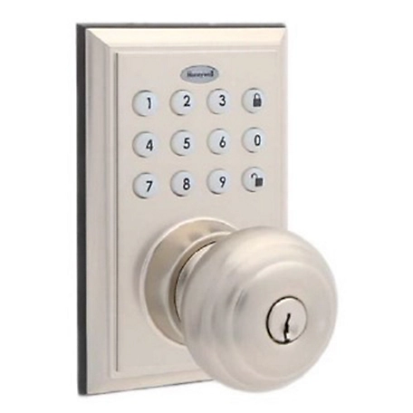 Honeywell Digital Entry Keypad Knob Bluetooth Door Lock, Satin Nickel