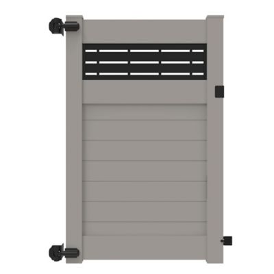 Barrette Outdoor Living 46 in. x 6 ft. Vinyl Privacy Horizontal Fence Gate - Cypress Finish