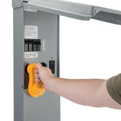 Image showing 5 th Camco 50 Amp Male to 30 Amp Female Offset Adapter