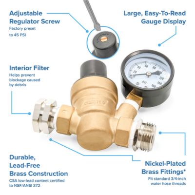 Image showing 9 th Camco Adjustable Water Pressure Regulator