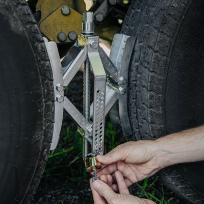 Image showing 6 th Camco Wheel Stop with Wrench and Lock, 10 in.