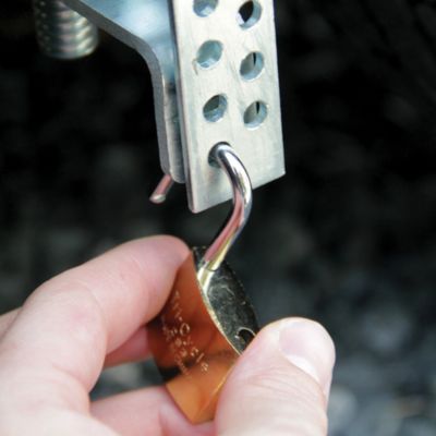 Image showing 9 th Camco Wheel Stop with Wrench and Lock, 10 in.