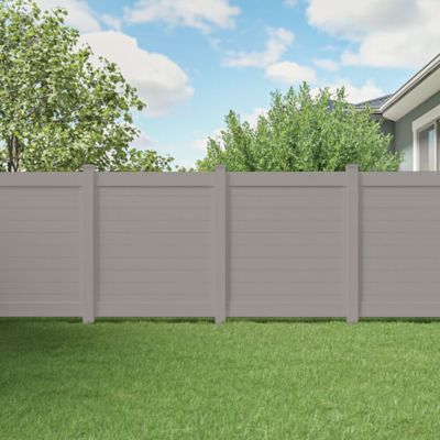 Image showing  Horizontal Fence 5 in. x 5 in. x 108 in. Gray Vinyl Line Post, Gray