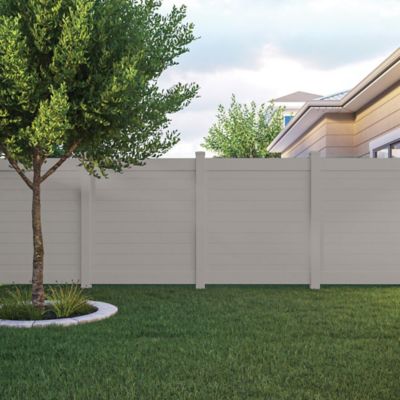 Image showing  Horizontal Fence 5 in. x 5 in. x 108 in. Gray Vinyl Line Post, Gray
