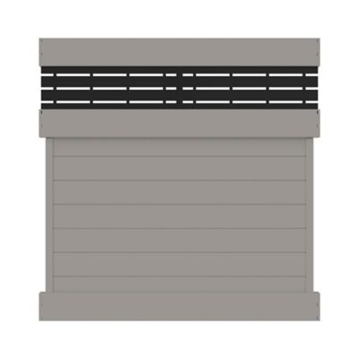 Barrette Outdoor Living 6 ft. x 6 ft. Gray Vinyl Privacy Panel Kit Horizontal Fence with Boardwalk DSP Top